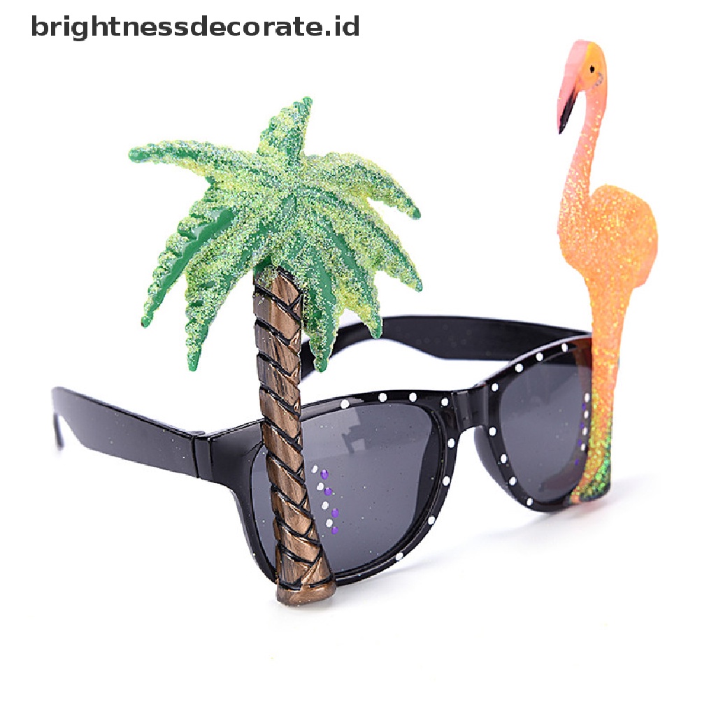 [Birth] Lucu Hawaii Tropical Sunglasses Kacamata Musim Panas Gaun Mewah Kostum Pesta [ID]