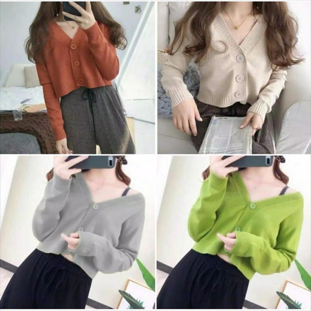 OTS 856 - Bolero Cardigan liam  Oversize Rajut Crop Kancing Kardigan Rajut Best Seller