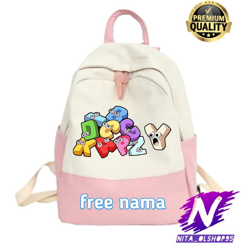 tas ransel sekolah anak alphabet roblox