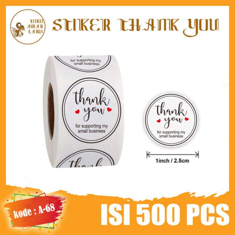 

Sticker Thank You 1 Roll 500 pcs kode A-68 !!!