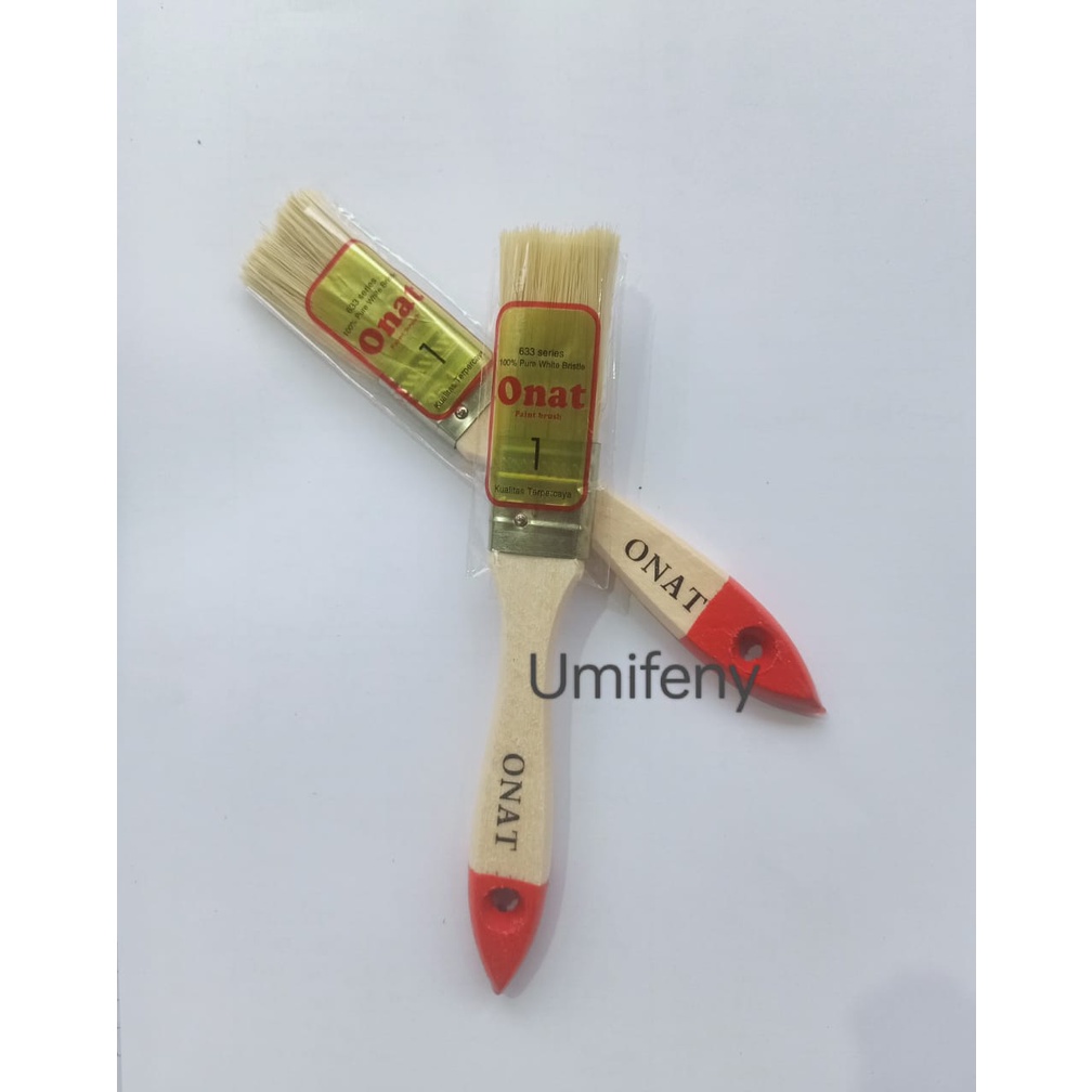 U0262 Kuas Cat Kayu Kuas Vernis / Pernis Gagang kayu 1 inch