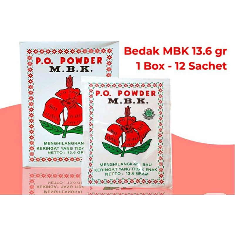 [ECER/1SACHET] Bedak M.B.K 13.6gram putih / bedak bb / mengurangi bau