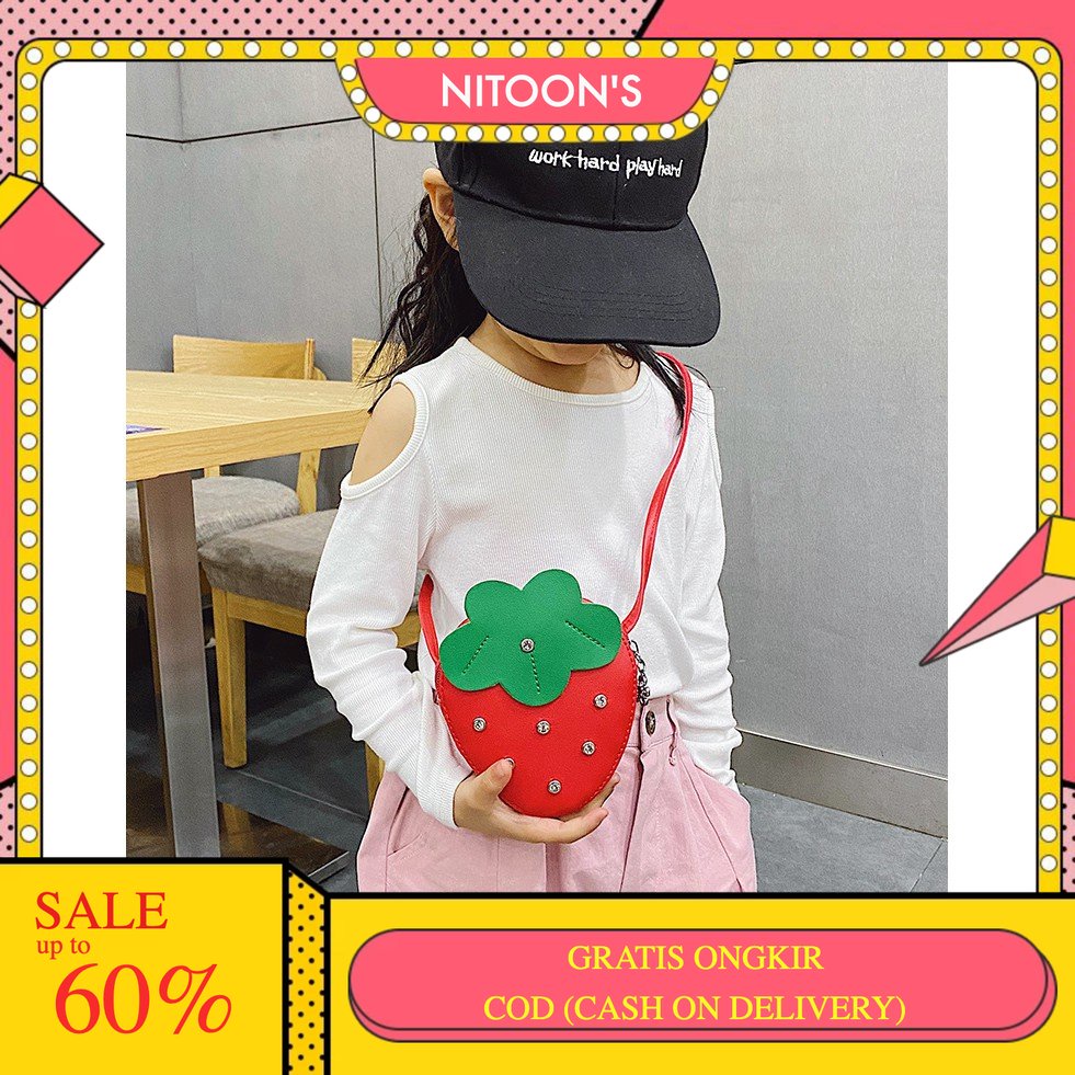 Tas Anak Karakter Buah Stroberi Banyak Warna