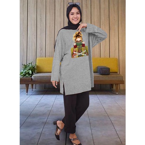 BLOUSE OVERSIZE LENGAN PANJANG LD 130CM DTF CEWEK KACAMATA