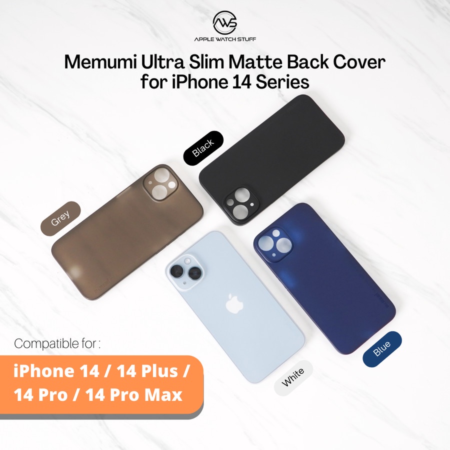 Memumi Ultra Slim 0.3mm Matte Back Cover for iPhone 14/ Plus/ Pro/ Max