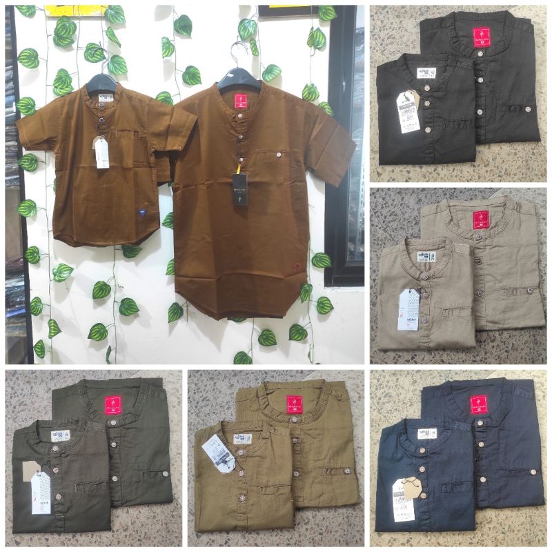 NEW BAJU KEMEJA KOKO KEMKO COUPLE PASANGAN AYAH ANAK LENGAN PENDEK COTTON PREMIUM ORIGINAL SAJUAK