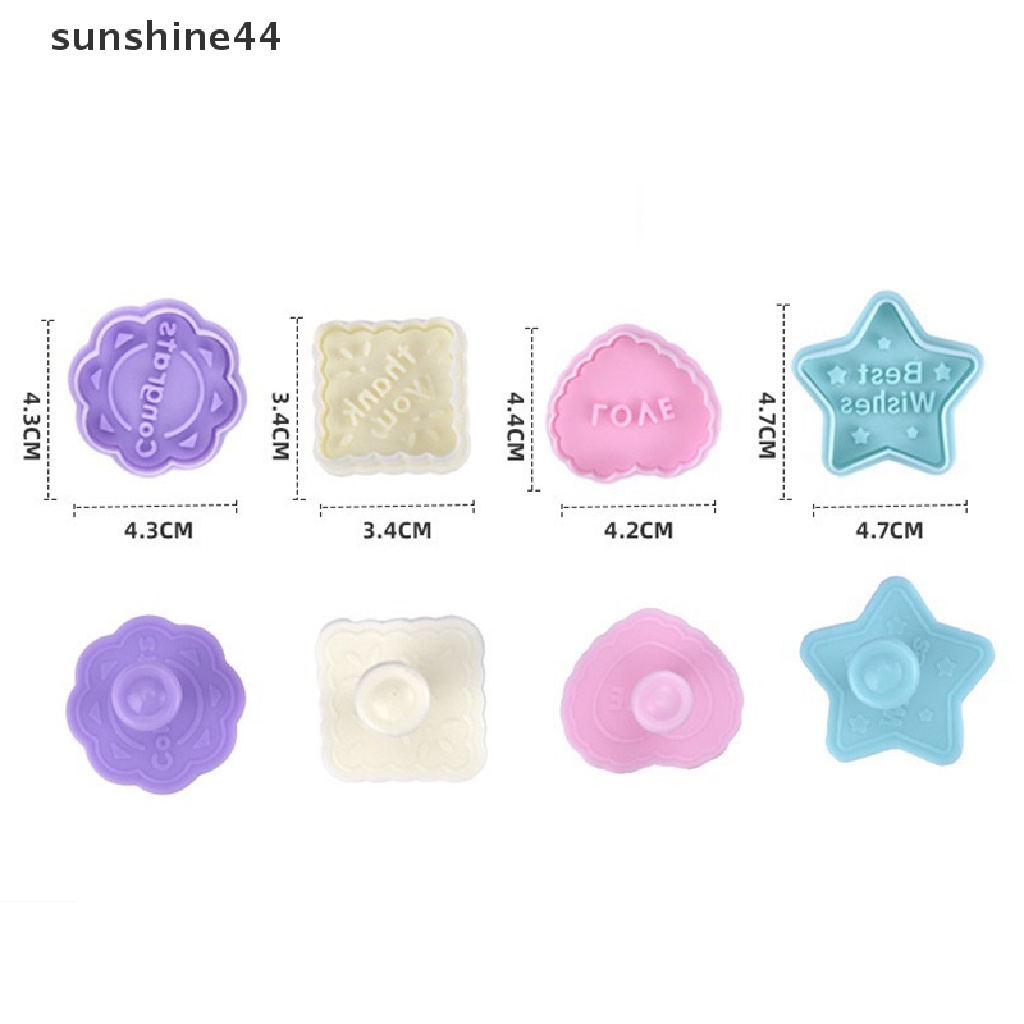 Sunshine 4Pcs/Set Cetakan Kue Kering Plastik Cetakan Kue Kartun Multi Seri.