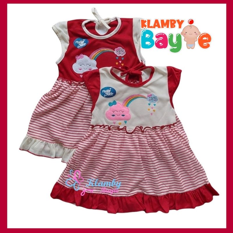 PLANET KIDZ Dress Rok Bayi 0 - 3 Bulan Motif Pelangi / Baju Bayi Perempuan Murah Lucu Bagus