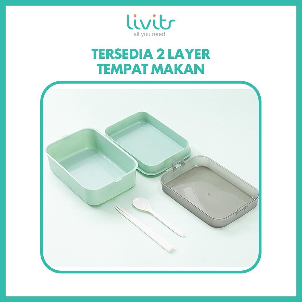 2IN1 KOTAK MAKAN SET !!! Lunch Box I Tempat Kotak Makan I Lunch Box 2 Tingkat