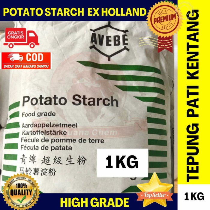 

Potato Starch Avebe 1 kg IMPORT ex Holland/ Tepung Pati Kentang