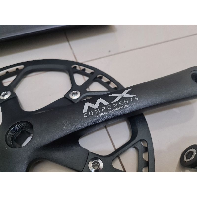 CRANK SET SEPEDA MX COMPONENT 53T CRANKSET SELI LIPAT 53 T FULL ALLOY ALUMINIUM