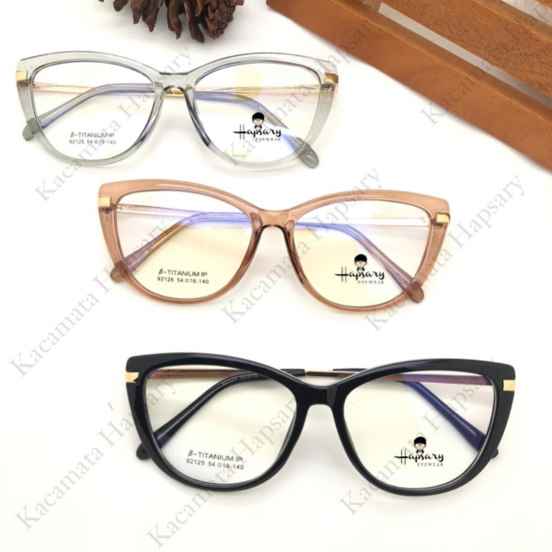 Frame Kacamata Minus Wanita 92125 Antiradiasi Blueray | Anti UV Photocromic dan Bluecromic