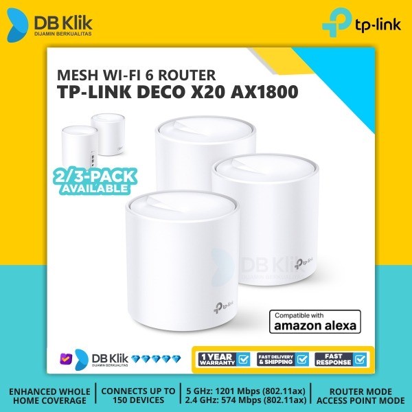 Router Mesh Wi-Fi Router Tp-Link Deco X20 Ax1800 Whole Home- Tp Link Deco X20