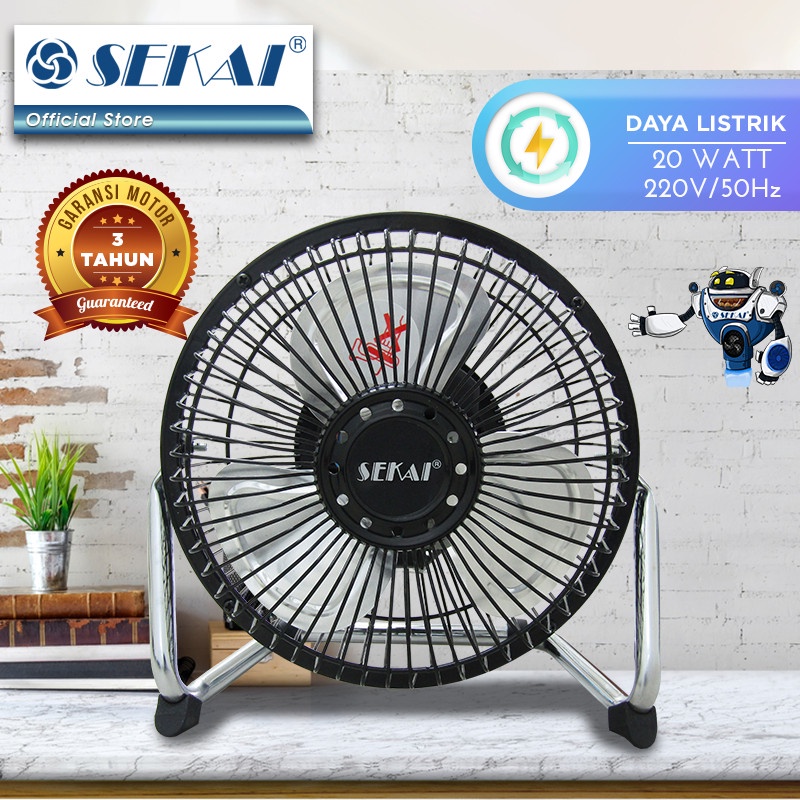 Desk Fan 6 Inch Sekai HFN-650 Kipas Angin Meja Duduk 6 Inch HFN650 Floor Fan