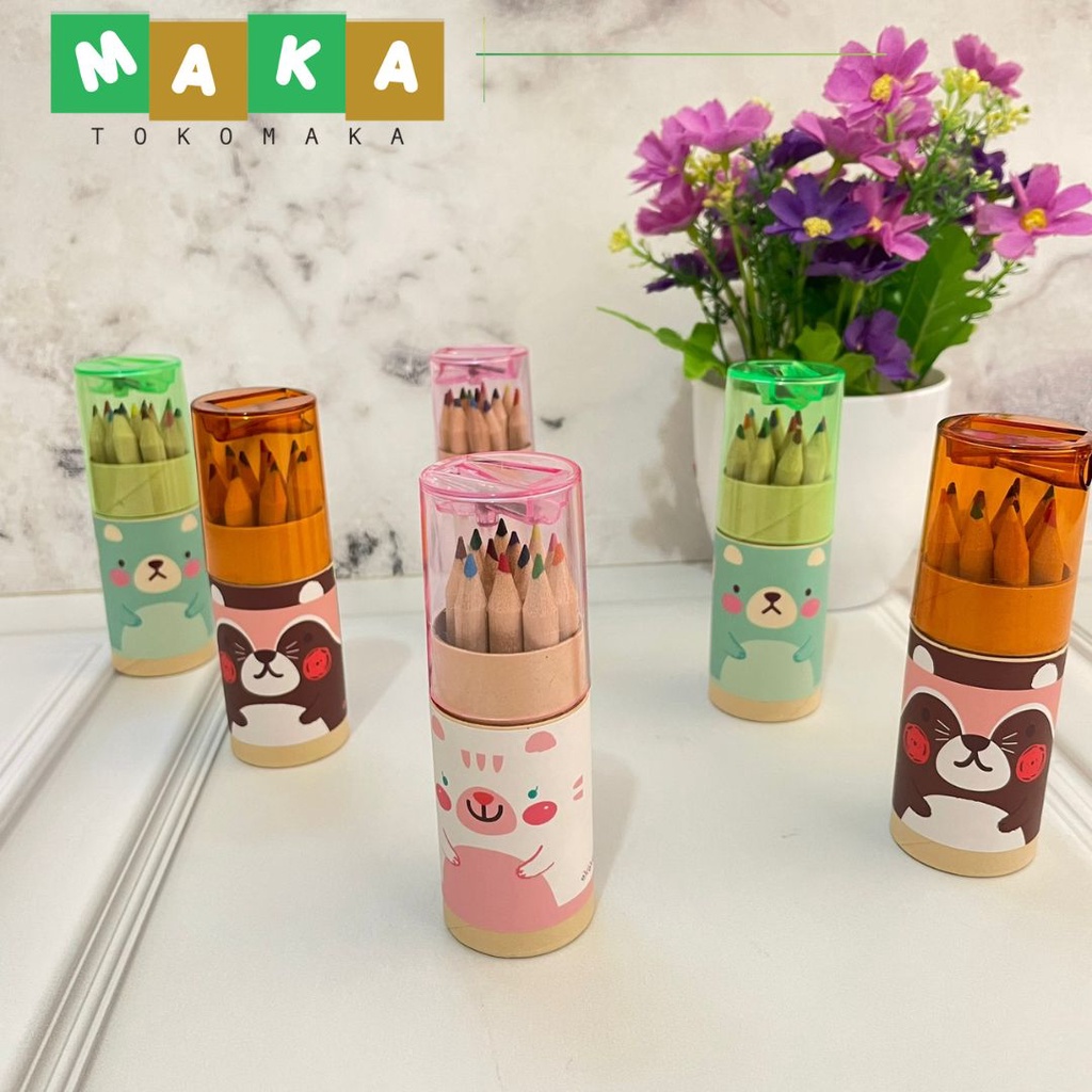 

pensil warna 12 pcs tabung rautan perlengkapan menggambar mewarnai perlengkapan sekolah
