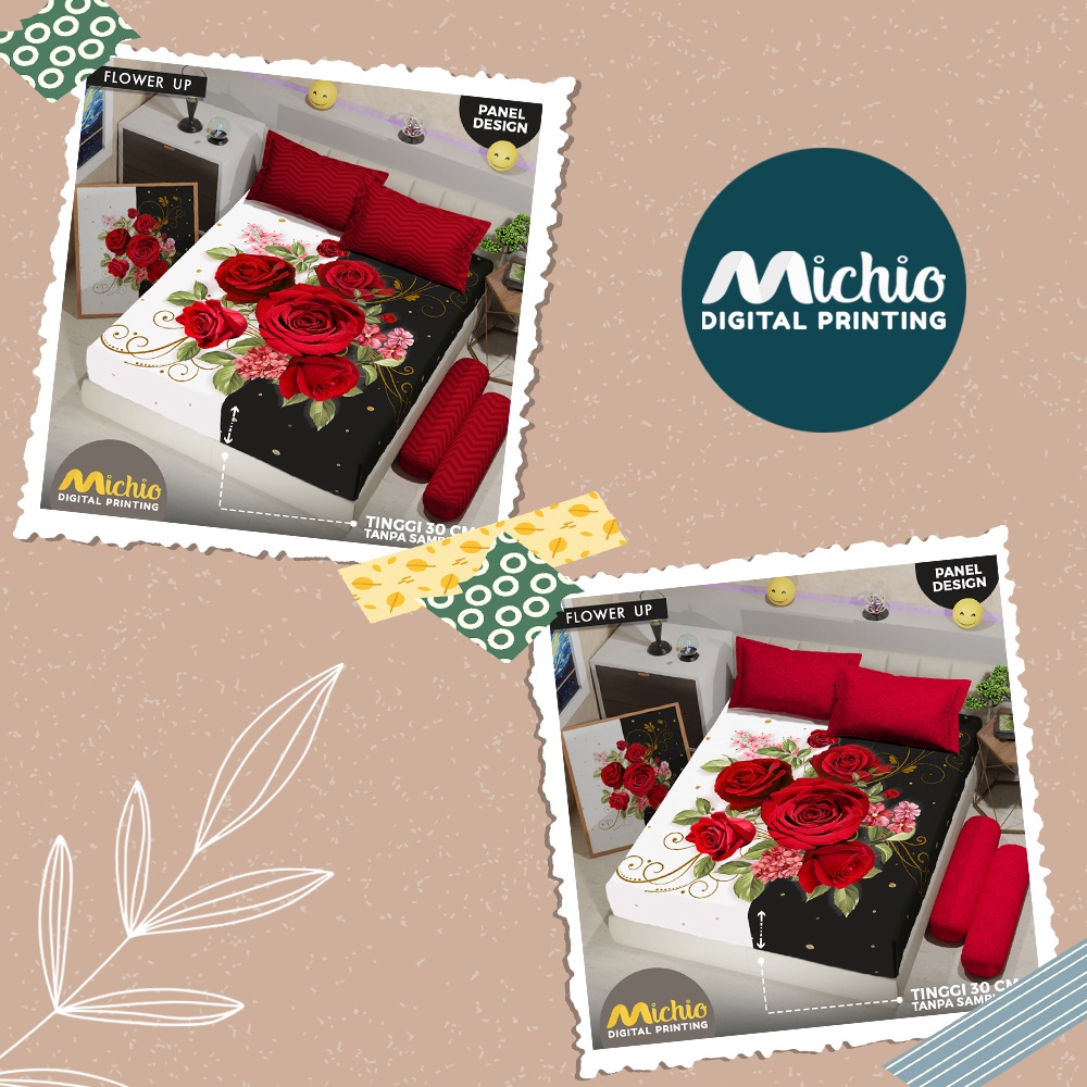 Michio Digital Printing Sprei Uk 160/180 T 30 - Flower Up