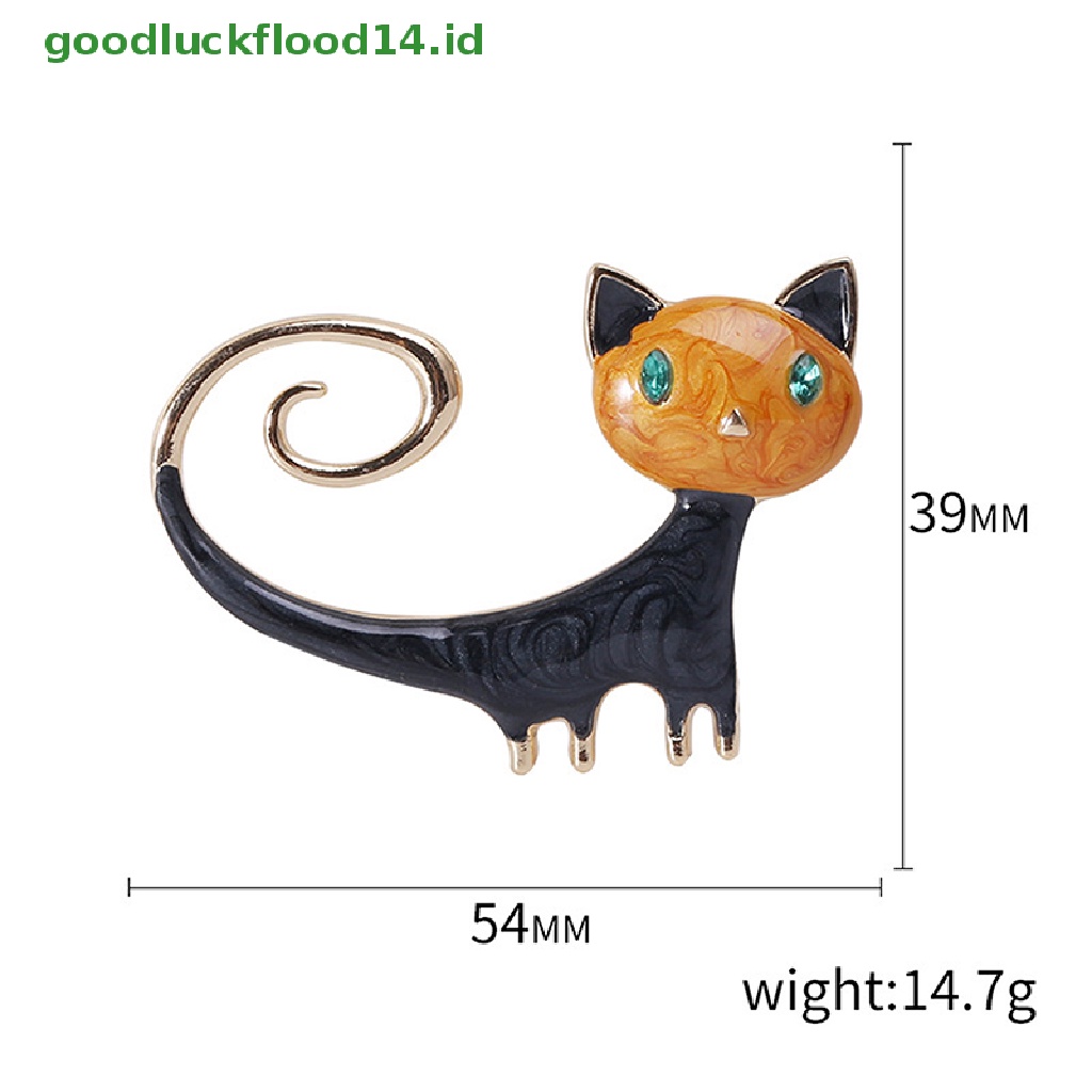 [GOOGFOUR] 1pcs Enamel Lucu Kucing Bros Untuk Wanita Kitty Pin Brooch 2warna Perhiasan Hewan [TOP]