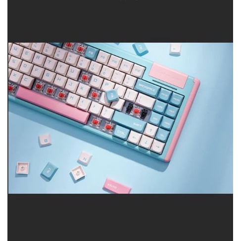 DUSTSILVER Blue Pink Milkshake Kawaii RGB Backlit Hot-swap Keyboard