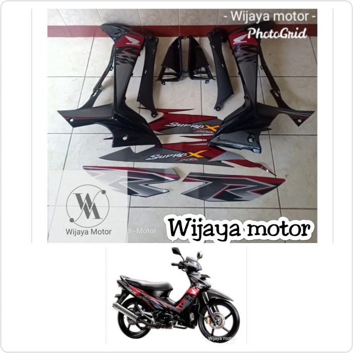 paket cover sayap samping plus striping full bodi supra x 125 batman   wijaya motor