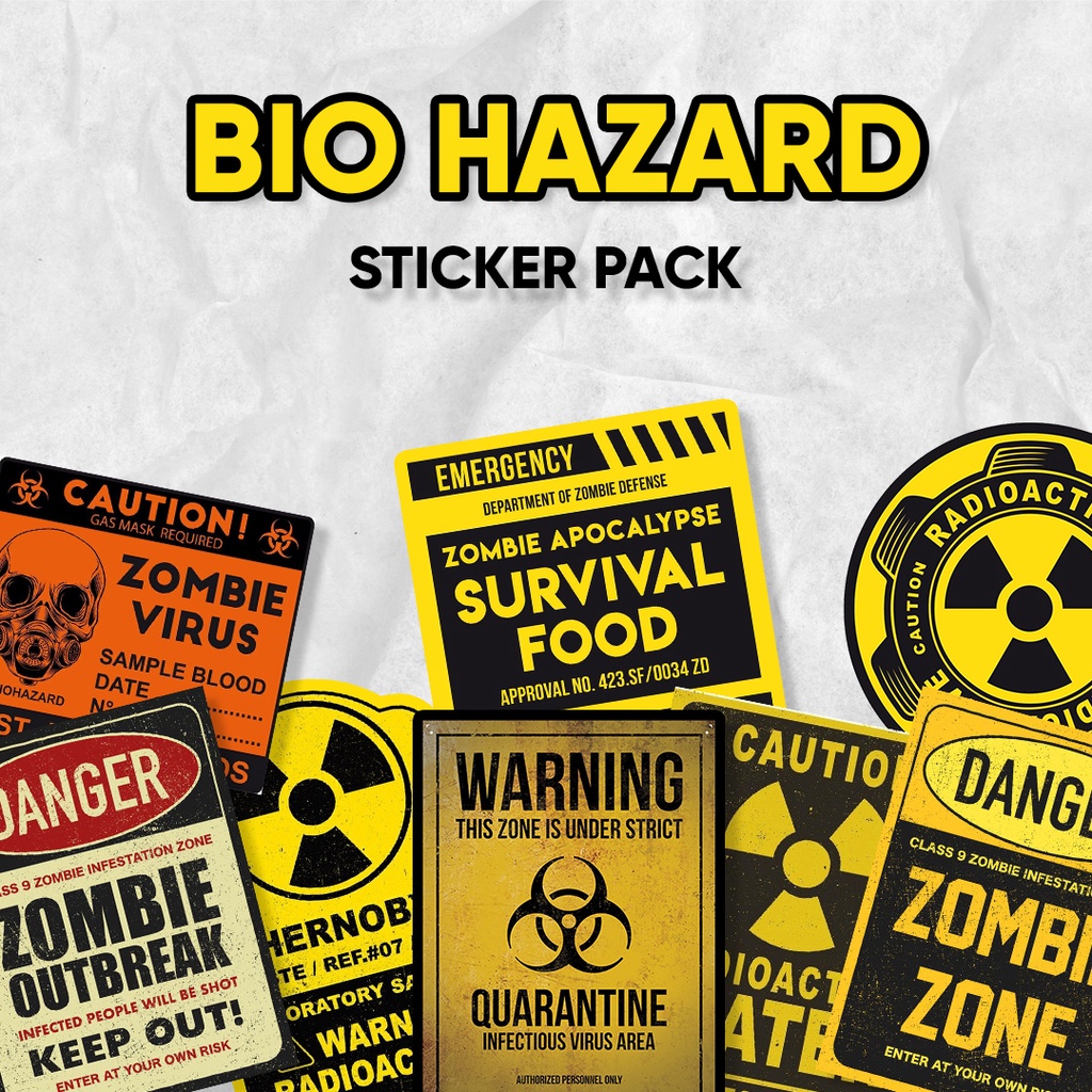 

Stiker Pack Bio Hazard / Sticker Zombie Waterproof