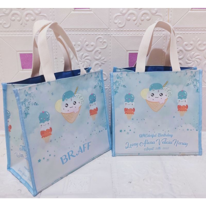 Erica Bag gede/Tas souvenir/hampers  (ukuran 30x15x30) full printiing full lapisan parasut Jinjing webbing cotton katun tebal