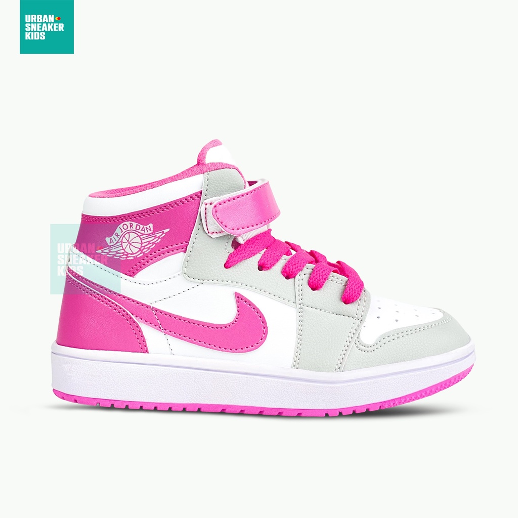 Sepatu Anak Perempuan Sneakers Import Warna Abu Pink Usia 3-10 Tahun - Urban Sneaker Kids