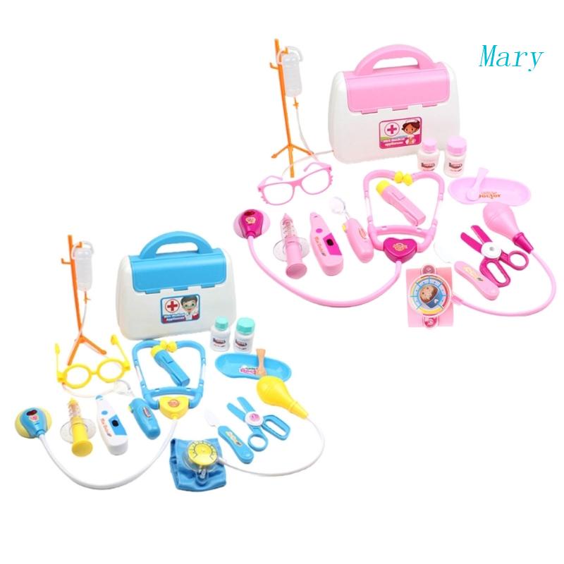 Mary Paket 15Pcs Mainan Simulasi Alat Medis Dengan Demam Berpura-Pura Bermain Akses Dokter Interaktif &amp; Edukasi