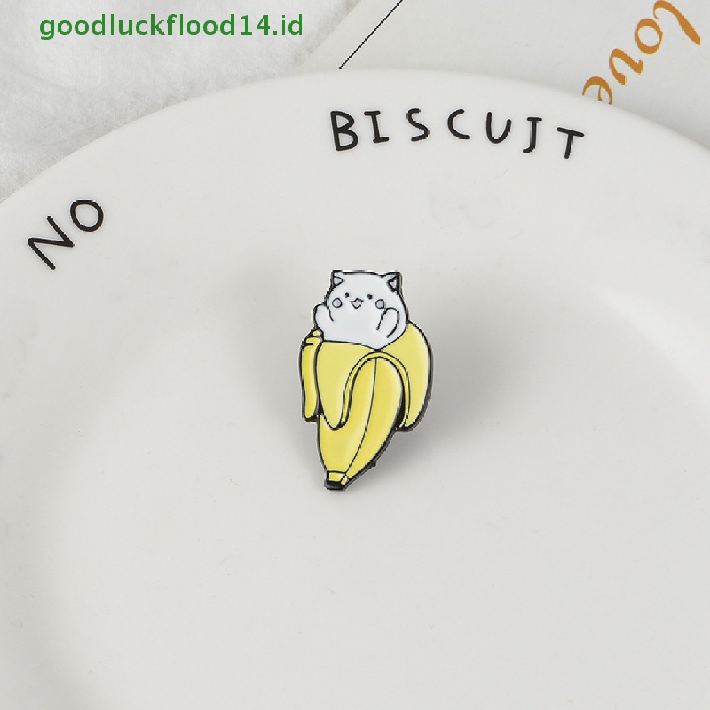 [GOOGFOUR] Fashion Enamel Pisang Kucing Bros Pin Kerah Lencana Korsase Aksesoris Perhiasan [TOP]