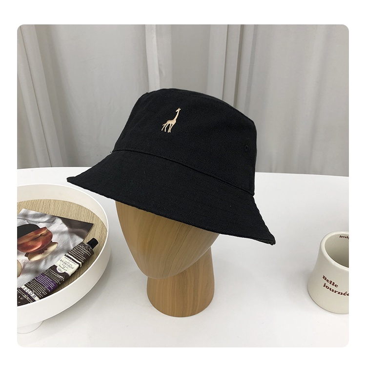 HATSAVENUE-218 Bucket Hat Unisex Simple Motif Bordir Giraffe Untuk Musim Panas