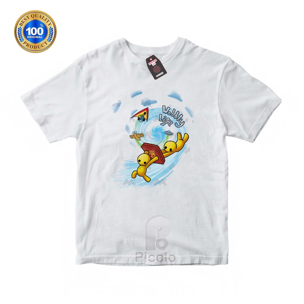 (FREE NAMA) BAJU KAOS ATASAN ANAK MOTIF WOBBLY LIFE UNISEX Bahan COTTUN