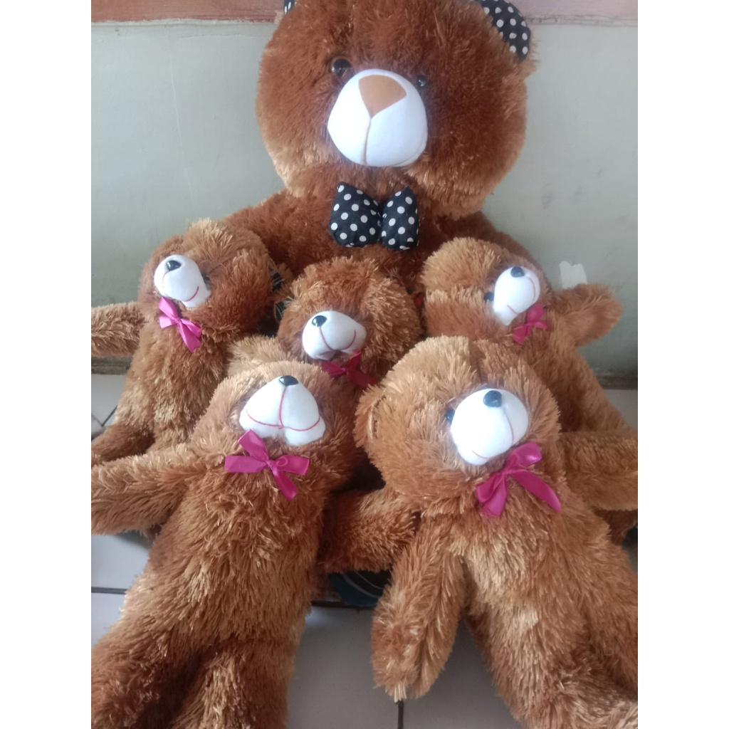 Paket Boneka teddy bear jumbo 70cm beranak 5 ( 1 besar 5 kecil )