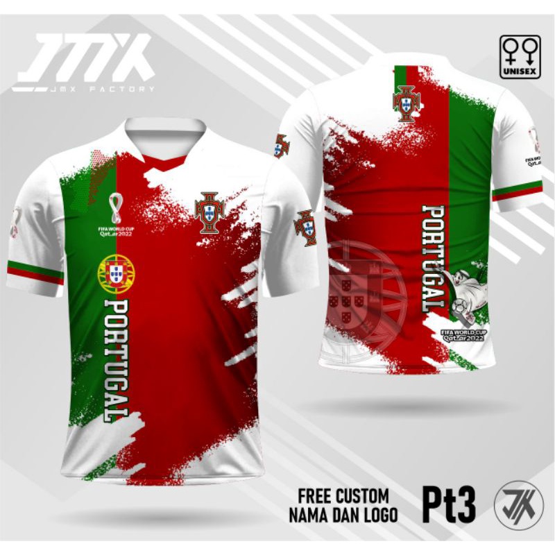 Jersey Portugal Piala Dunia Qatar 2022/Kaos Jersey portugal lengan pendek/panjang free costum