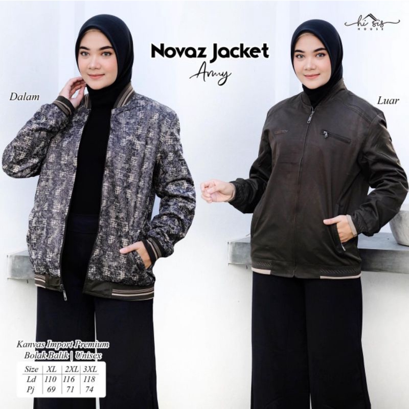 NOVAZ JACKET // RAFLI JAKCET BOBAL BY HI SIS • Jacket Unisex Bolak Balik | Kanvas Import Premium | High Quality