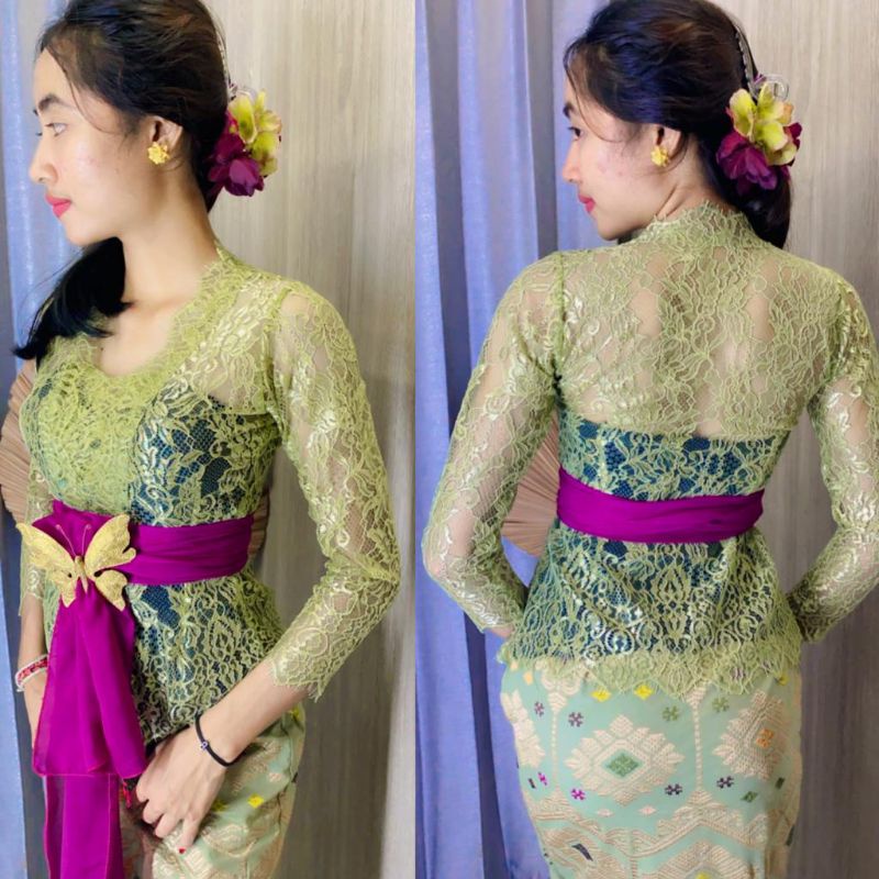 kebaya bali semifrance metalik / atasan kebaya saja