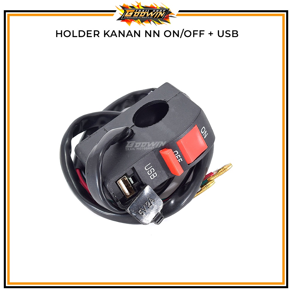 Holder Saklar On Off Kanan Domino + Switch 6 Kabel  / XID Trail Model KTM ONS Scarlet Yamaha Xabre Passing Tombol Starter Engine Universal