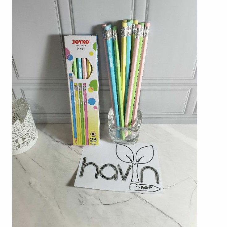 

GROSIR (12pc) pensil Joyko 2B P-121 warna pastel/pencil pastel color !!!