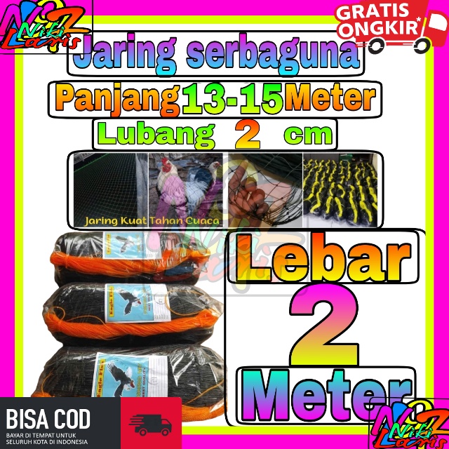 Jaring Pagar Ayam 2 meter / Jaring Lubang Kecil /Jaring Kandang /Jaring Burung / Jaring Taman