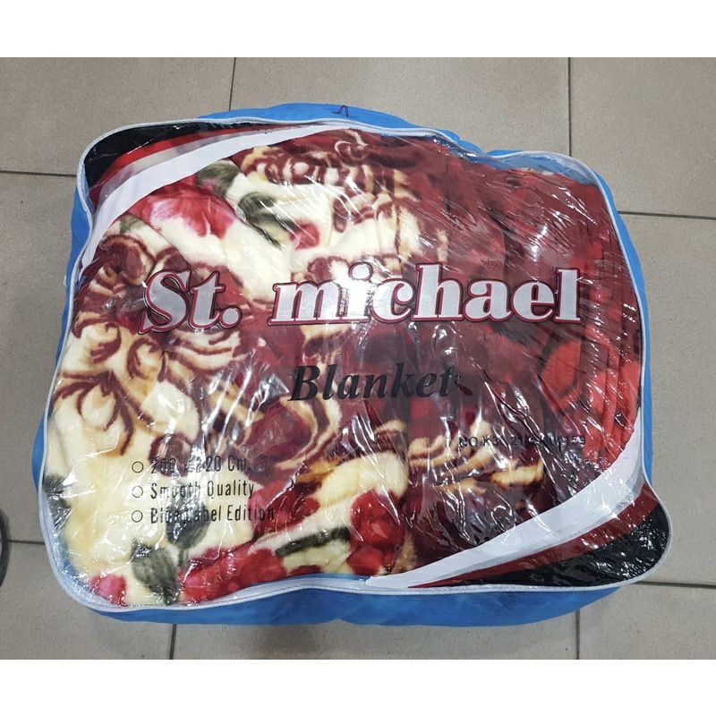 Selimut Bulu Tebal ST MICHAEL Tas Biru 200X220CM