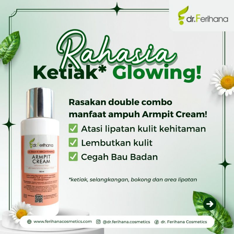 Dr. Ferihana Brightening Armpit Cream Lotion Pencerah (Mencerahkan Ketiak &amp;  Selangkangan) Skincare Original BPOM