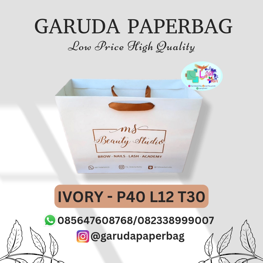 Jual Paper Bag Murah, Paperbag Putih, Paperbag Ivory 210gsm Cetak Logo ...