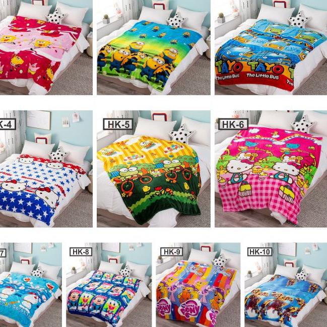 Harga Sekarang COD - HK - Selimut Bulu Karakter - Selimut Jumbo cm - Selimut Bulu Halus Karakter Dor