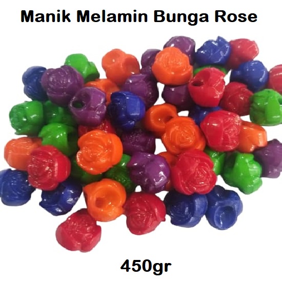 MOTE MANIK MELAMIN MOTIF BUNGA ROSE KECIL / MOTE BUNGA MAWAR KECIL / MANIK BUNGA MAWAR HARGA /450gr
