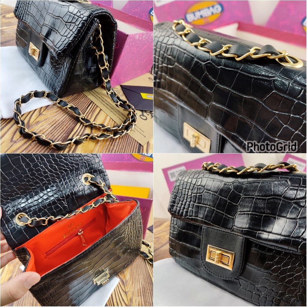 BUMBAG Tas Selempang BABY CROCO Import ZR ORI Croco Top Handle Bag Import - TAS Wanita Import Shoulder Bag Croco Terbaru Tas Kantor Kerja Handbag Jinjing - TAS CROCO SELEMPANG WANITA CEWEK HANDBAG BAG IMPORT KONDANGAN FASHION NAGITABAGS 1915 - 95