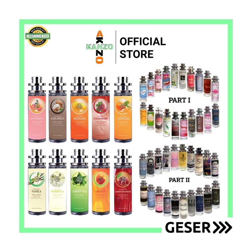 Kanzo - Paket Bundling Murah Parfum Thailand 35ml Premium Isi 9 Pcs / Parfum Thailand Best Seller / Parfum Unisex Wangi Tahan Lama