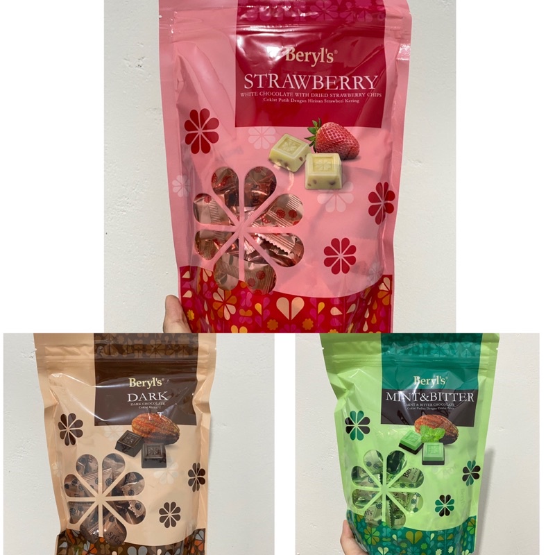 BERYLS BERYL’S MINT & BITTER CHOCOLATE DARK CHOCOLATE STRAWBERRY WHITE CHOCOLATE ASSORTED ALMOND RAI