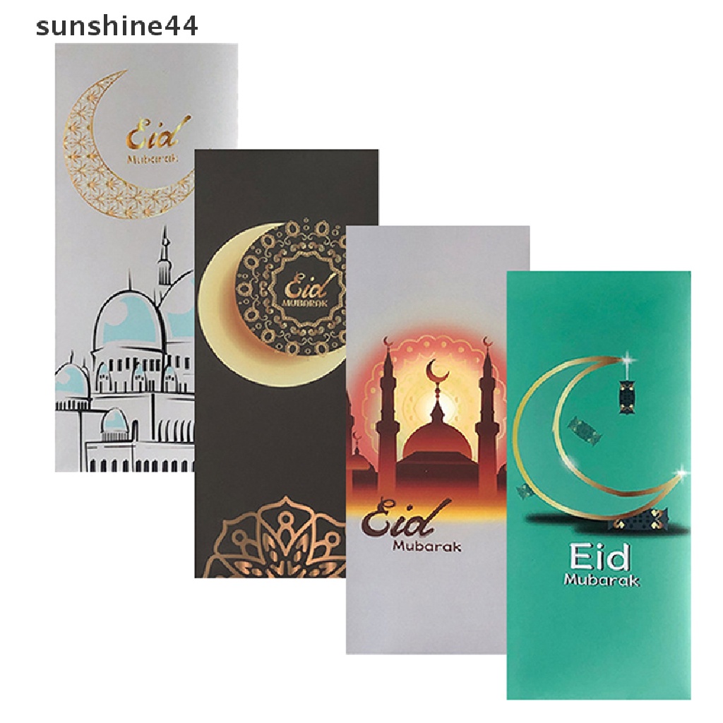 Sunshine 6Pcs/pack Amplop Uang Hadiah Idul Fitri Eid Mubarak Ramadhan Uang Kertas Kas Bungkus Merah.