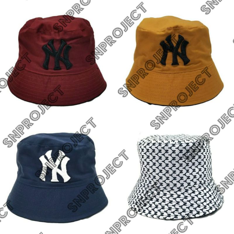 ( TOPI BUCKET NY )  badas bulak balik bordir NY new york premium dewasa Laki Perempuan gressss