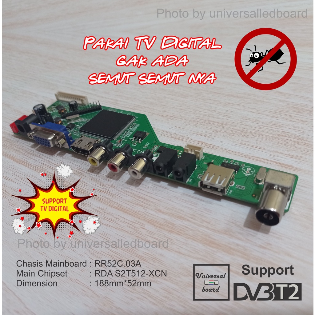 Beaded Bloom Paket Hemat Universal Board Lcd Led Dvbt2 Support Tv Digital / Mesin Tv Lcd Digital /