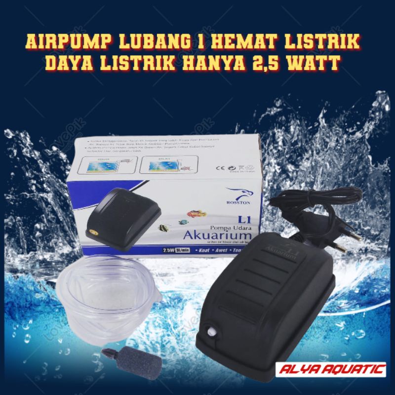 airator airpump mesin gelembung aquarium LUBANG 1 MARVIN L1
