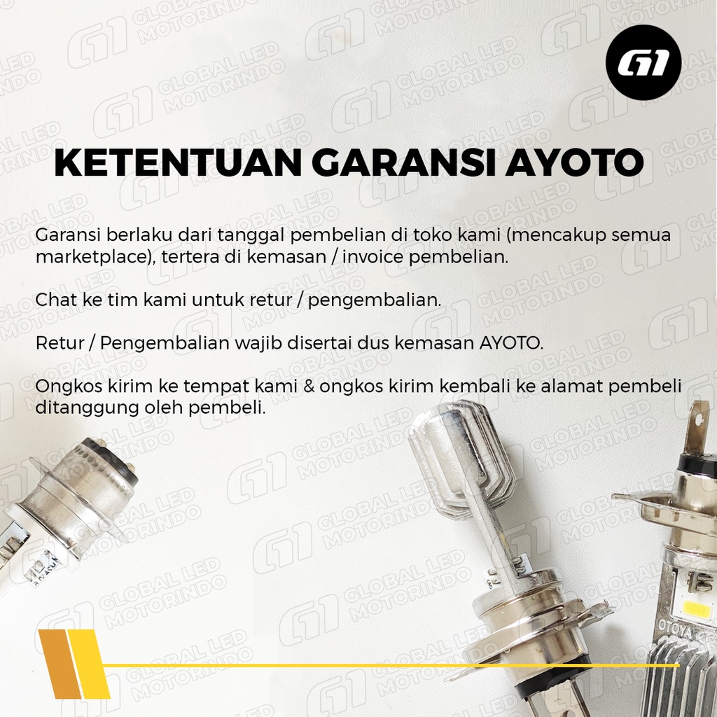 [AYOTO] LAMPU DEPAN (HEADLAMP) H6 KAKI 1 LED M2B PRO AC DC UNTUK MATIC / BEBEK